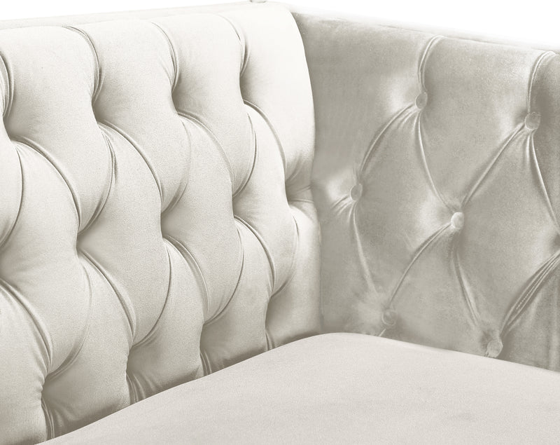 Meridian Furniture Michelle Cream Velvet Loveseat