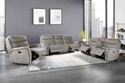 New Classic Furniture Kamari Gray Console Loveseat with Dual Recliners