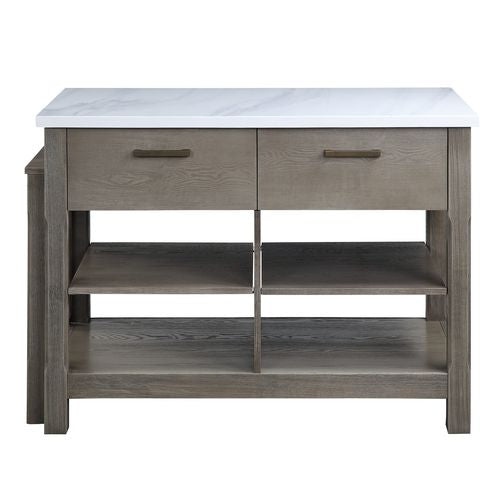 Acme Furniture Feivel Rustic Oak Pull Out Kitchen Island