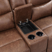 New Classic Furniture Ryland Brown Power Loveseat with Console