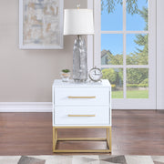 Meridian Furniture Maxine White Gold Night Stand