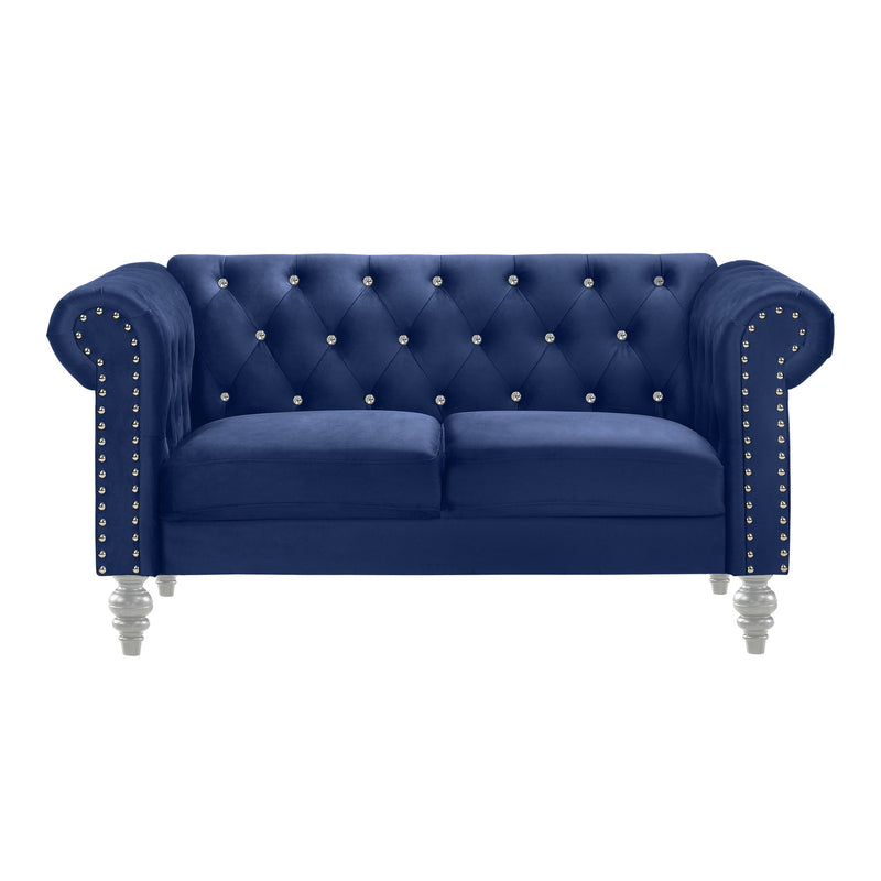 New Classic Furniture Emma Royal Blue Crystal Loveseat