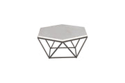 Steve Silver Corvus White Marble Top Hexagon Cocktail Table
