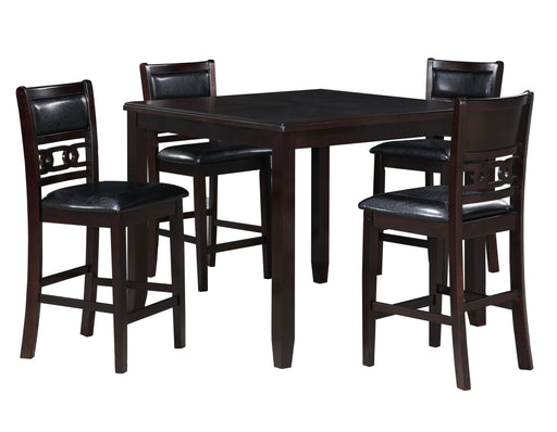 New Classic Furniture Gia Ebony PU 42 Inch Square 5pc Counter Height Set