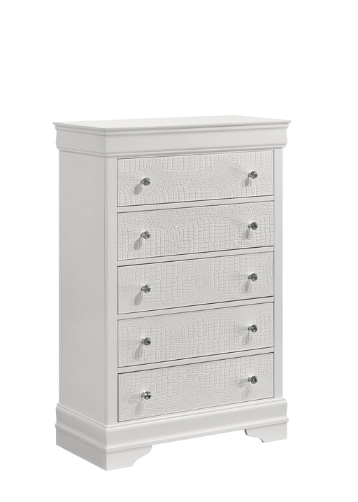 Galaxy Home Blaze White 5 Drawer Chest
