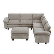 Home Elegance Dublin Pewter 6pc Modular Sectional with Ottoman