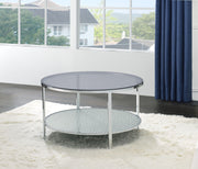 Steve Silver Frostine Silver Round Cocktail Table