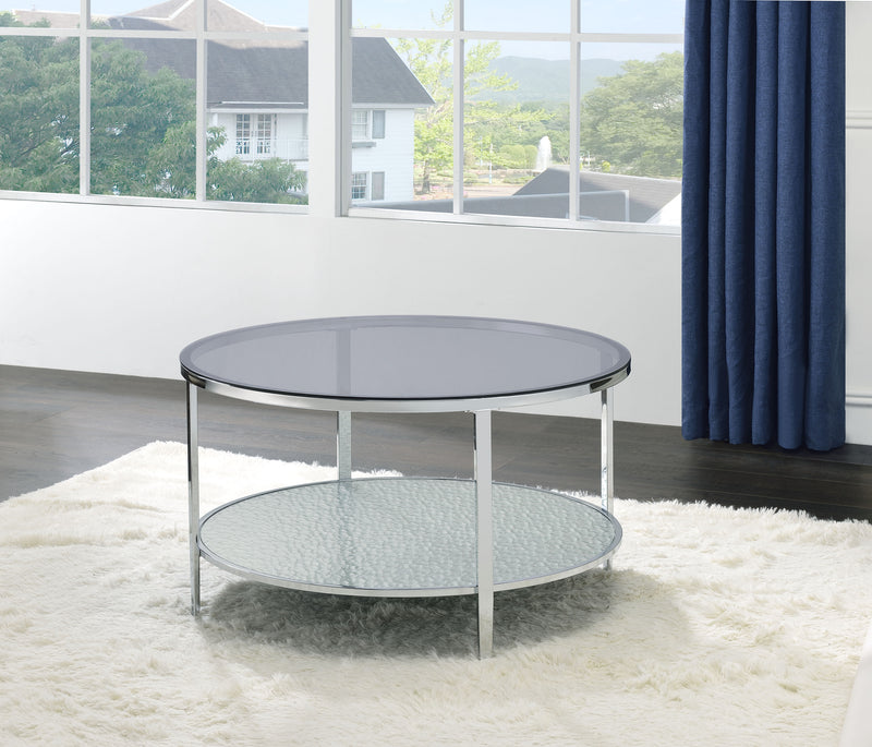 Steve Silver Frostine Silver Round Cocktail Table