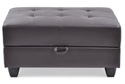 Glory Furniture Revere Black Faux Leather Ottoman