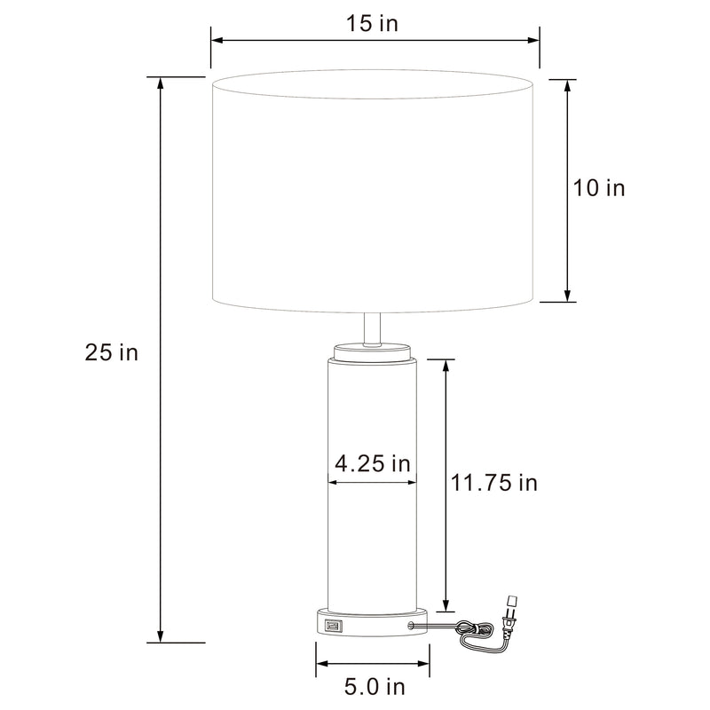 Coaster Furniture Lucius White Gold Table Lamp