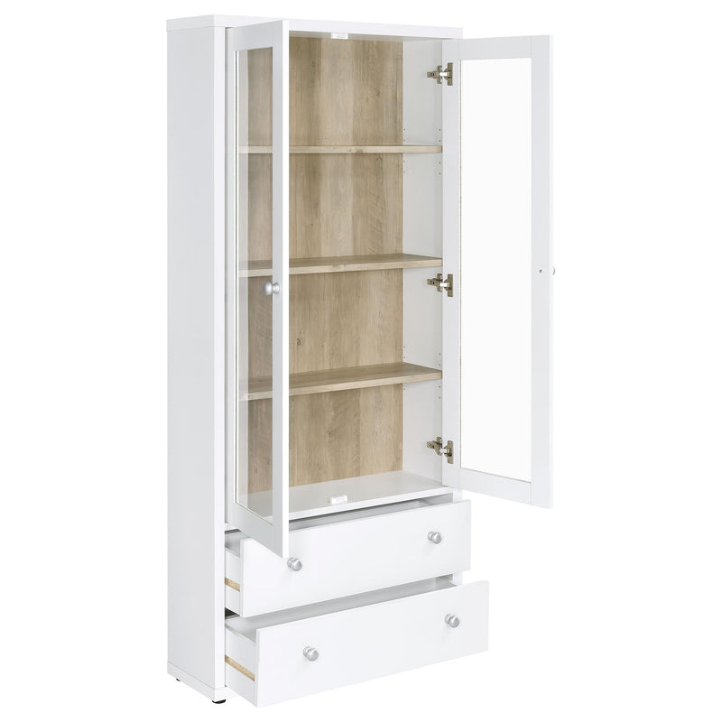 Coaster Furniture Hawthorne White Glass Door Cabinet