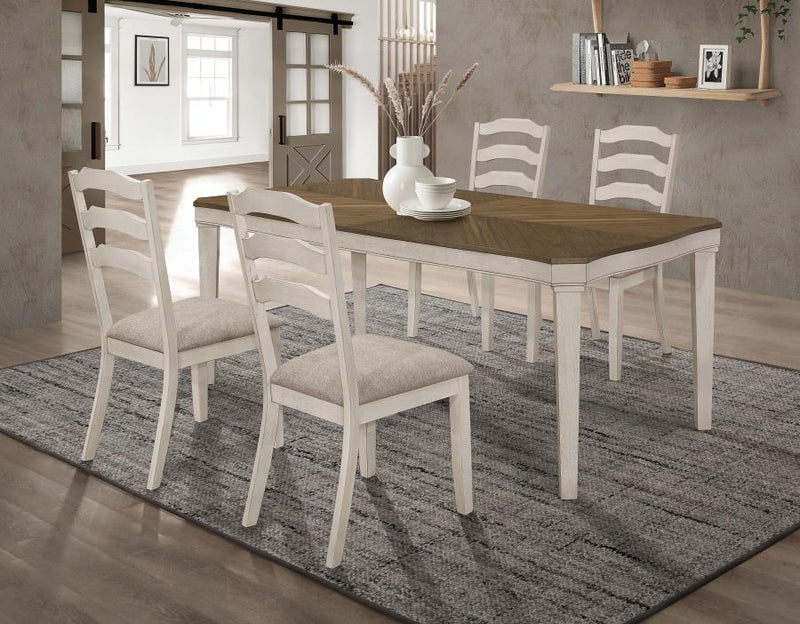 Coaster Furniture Ronnie Nutmeg Rustic Cream 5pc Dining Room Set