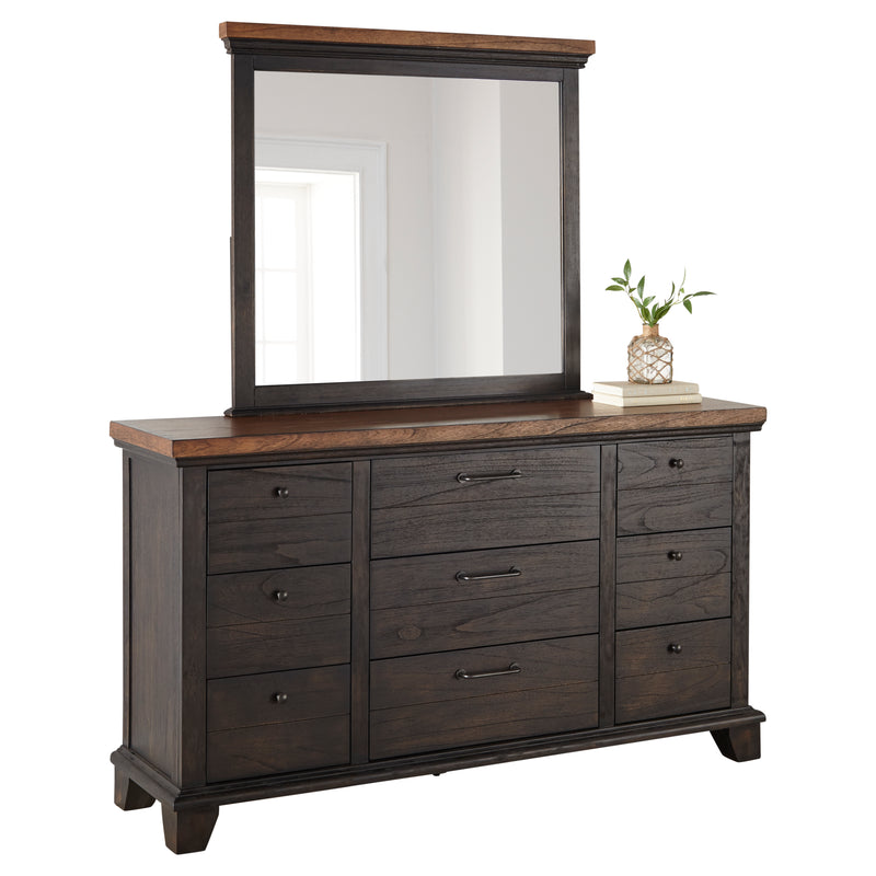 Steve Silver Bear Creek Rustic Chocolate Dresser and Mirror