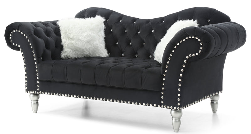 Glory Furniture Wilshire Black Velvet Loveseat
