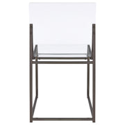 2 Coaster Furniture Adino Clear Black Side Chairs