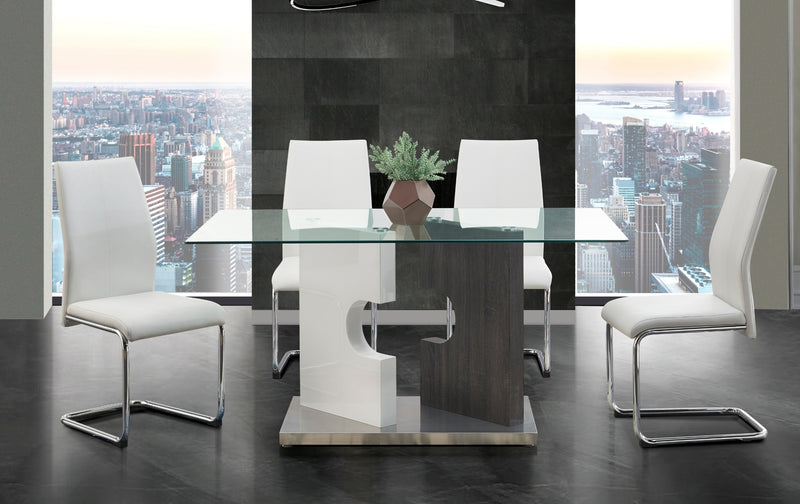 Global Furniture D219DT-D41DC White 5pc Dining Room Set