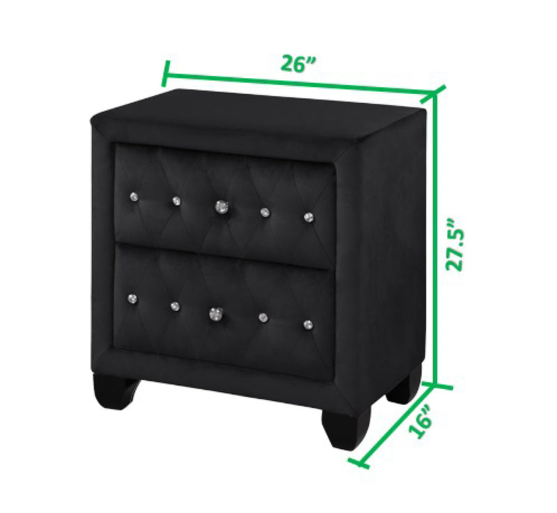 Galaxy Home Sophia Black Nightstand