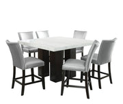 Steve Silver Camila White Silver 7pc Counter Height Set