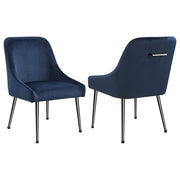 2 Coaster Furniture Mayette Blue Black Dining Side Chairs