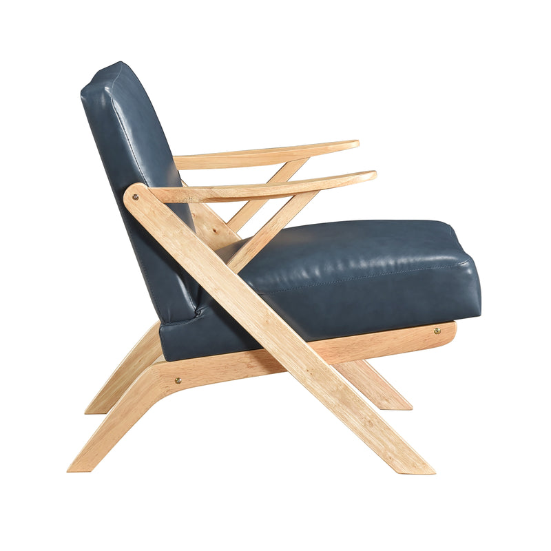 Home Elegance Gideon Natural Blue Accent Chair