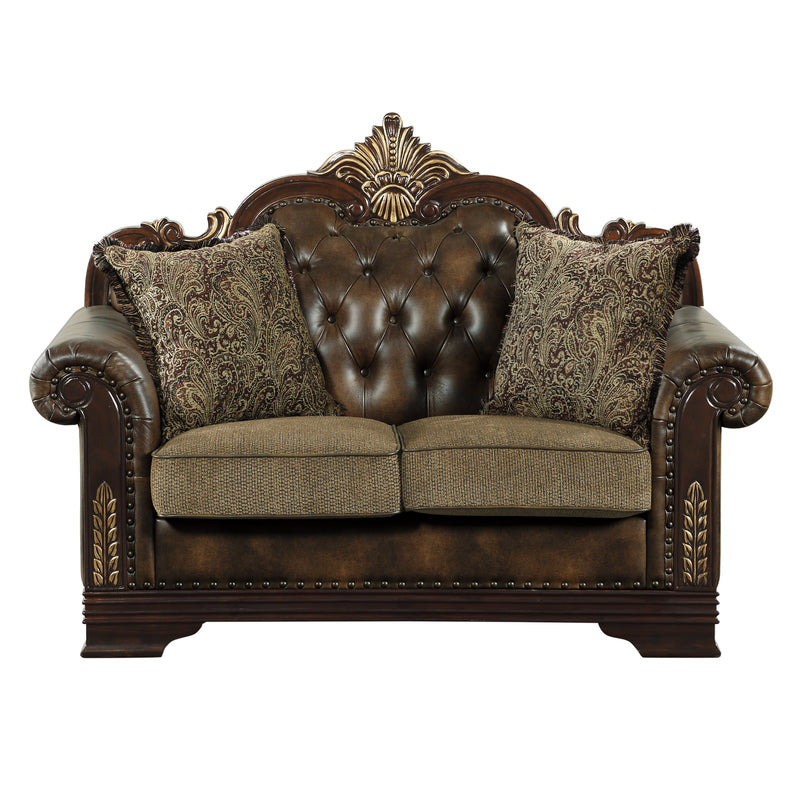 Home Elegance Croydon Brown 2pc Living Room Set