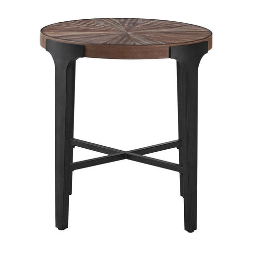 Steve Silver Chevron Cinnamon Round End Table