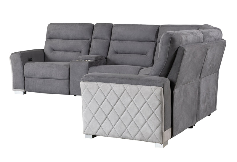 Global Furniture U2682 Ash Mist Sectional