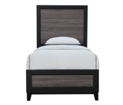 Global Furniture Lisbon Black Grey 4pc Twin Bedroom Set with Desk