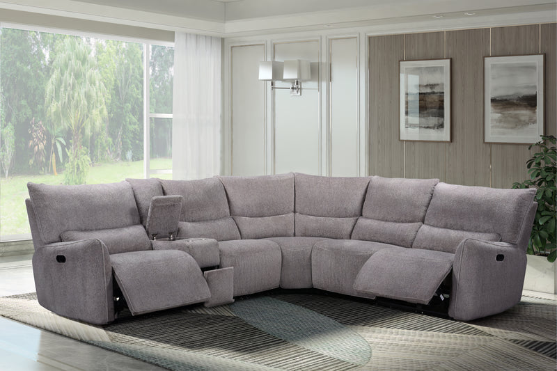 New Classic Furniture Remsen Latte Gray 3pc Manual Sectional