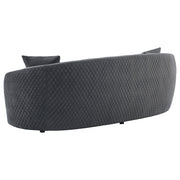 Coaster Furniture Brookside Dark Grey Velvet Curved Sofa