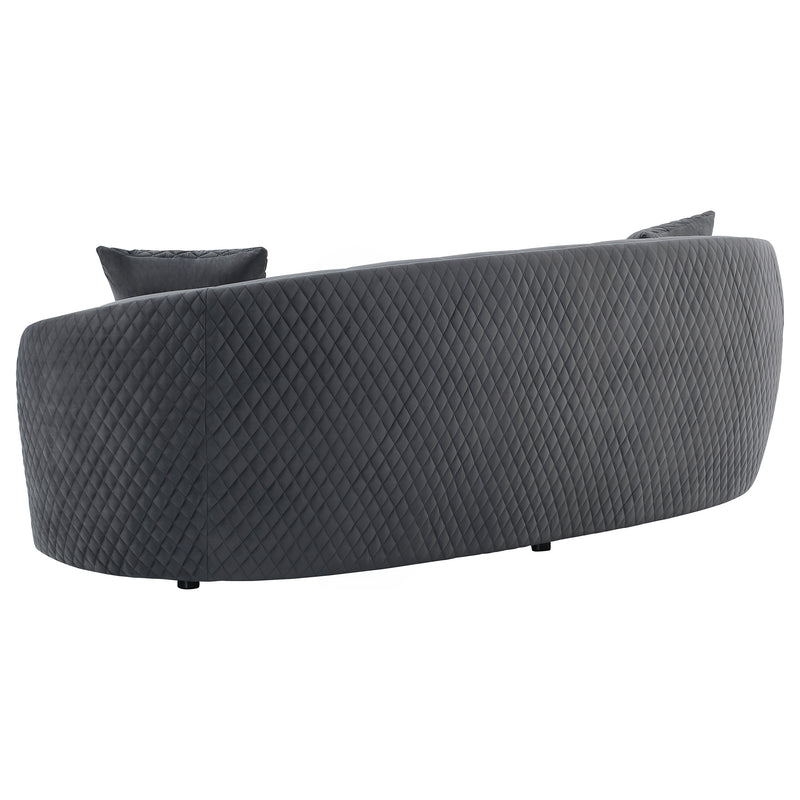 Coaster Furniture Brookside Dark Grey Velvet Curved Sofa