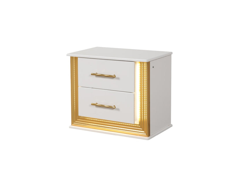 Galaxy Home Obsession White Gold Nightstand