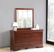 Glory Furniture Louis Phillipe Traditional Black Dresser and Mirror