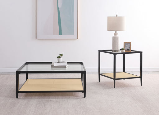 Coaster Furniture Amherst Black 3pc Coffee Table Set