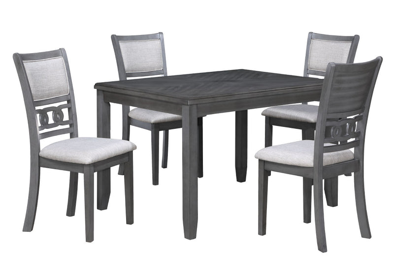 New Classic Furniture Gia Gray 48 Inch Rectangle 5pc Dining Set