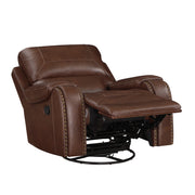 Home Elegance Newnan Brown Swivel Glider Reclining Chair