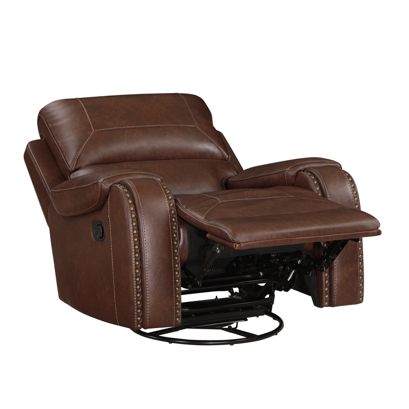 Home Elegance Newnan Brown Swivel Glider Reclining Chair