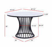 Crown Mark Hadley Faux Marble Round Dining Table