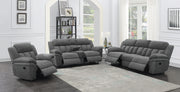 Coaster Furniture Bahrain Charcoal Motion 3pc Living Room Set