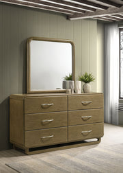 Coaster Furniture Amsbury Nutmeg Brown 6 Drawer Dresser and Mirror