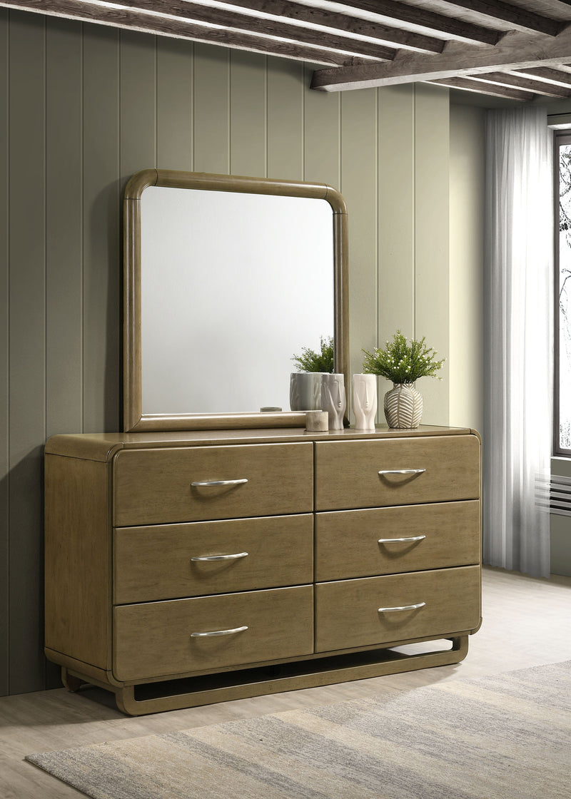Coaster Furniture Amsbury Nutmeg Brown 6 Drawer Dresser and Mirror