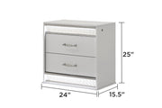 Galaxy Home Glam White 2 Drawer Nightstand
