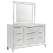 Coaster Furniture Marmore White Dresser and LED Mirror