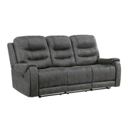 Home Elegance Oberon Dark Gray Double Reclining Sofa