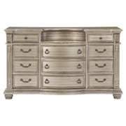 Home Elegance Cavalier Gold Silver Champagne Dresser And Mirror