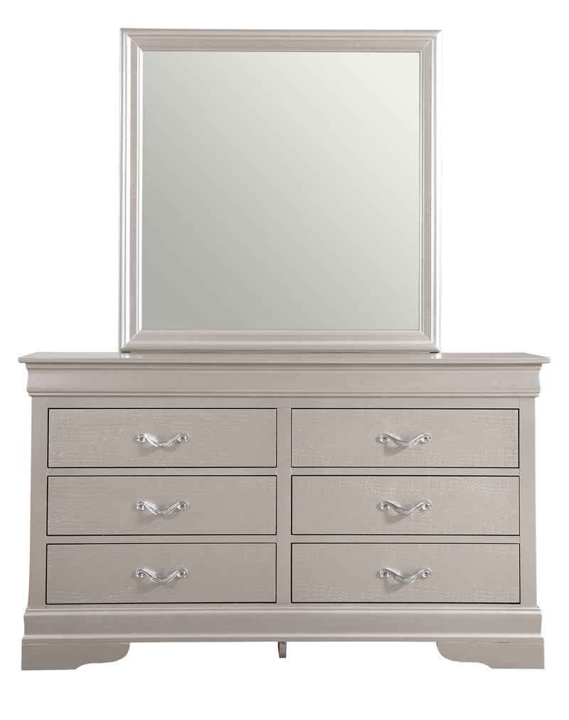 Glory Furniture Lorana Silver Champagne Dresser and Mirror