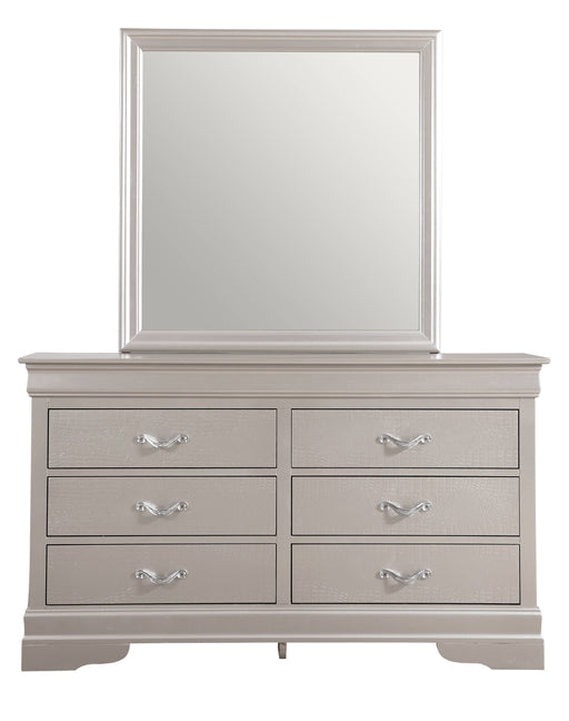 Glory Furniture Lorana Silver Champagne Dresser and Mirror