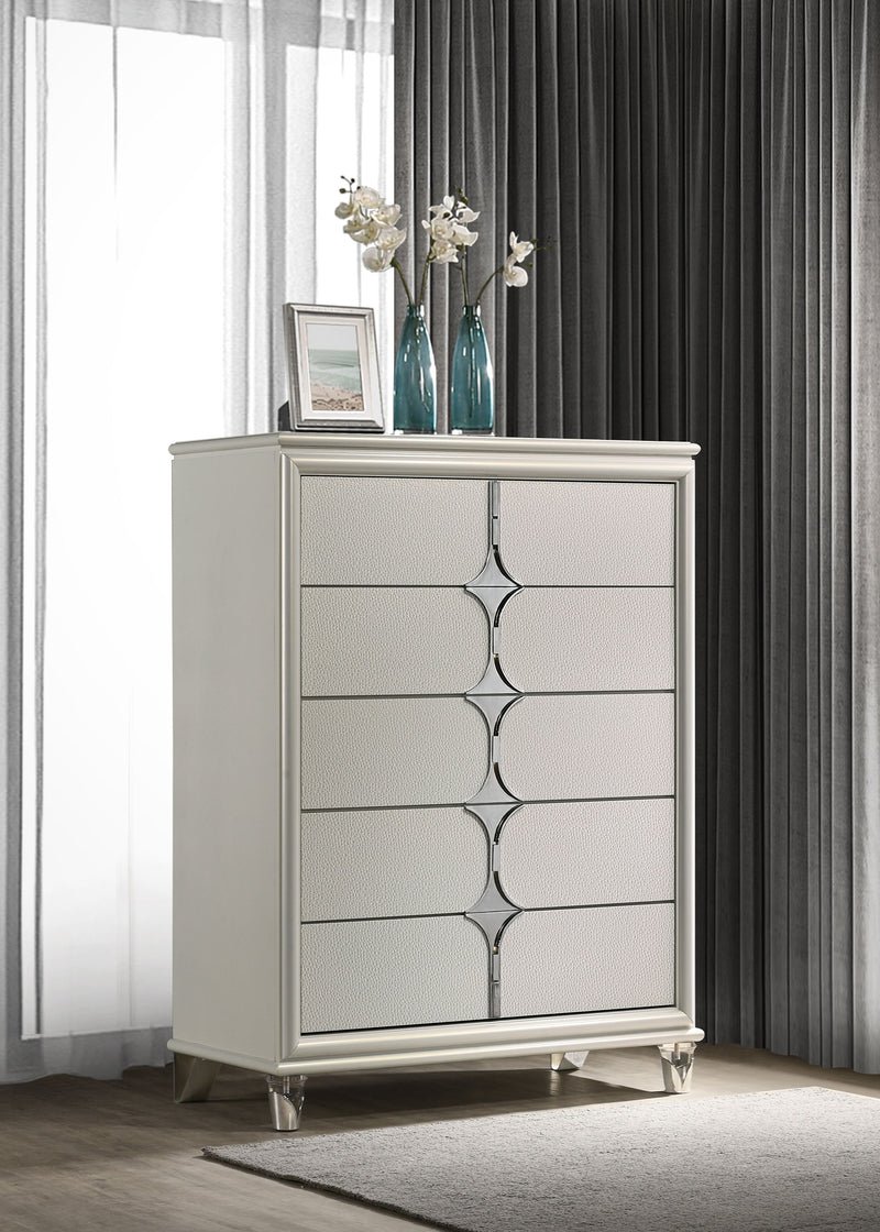 Coaster Furniture Olivia White 5 Drawer Chest