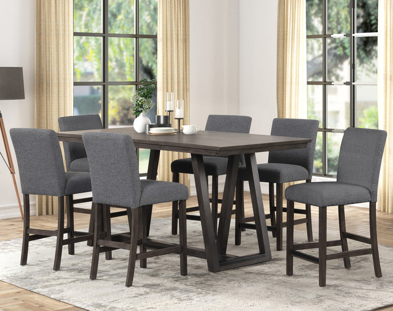 New Classic Furniture High Line Coffee Gray 7pc Counter Height Bar Set