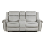 Home Elegance Brennen Gray Power Double Reclining Love Seat with Console
